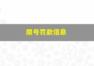 限号罚款信息