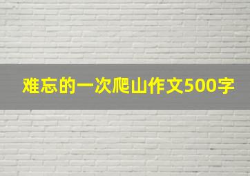 难忘的一次爬山作文500字