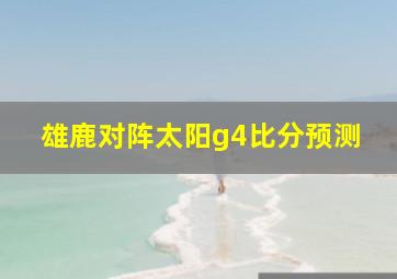 雄鹿对阵太阳g4比分预测