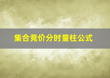 集合竞价分时量柱公式