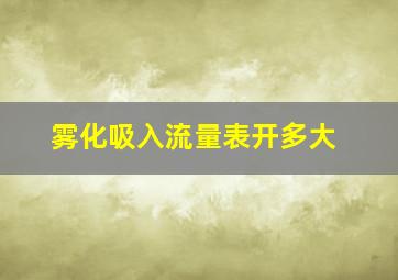 雾化吸入流量表开多大