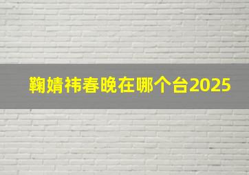 鞠婧祎春晚在哪个台2025