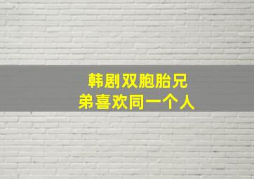 韩剧双胞胎兄弟喜欢同一个人