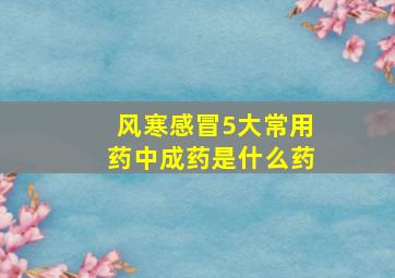 风寒感冒5大常用药中成药是什么药