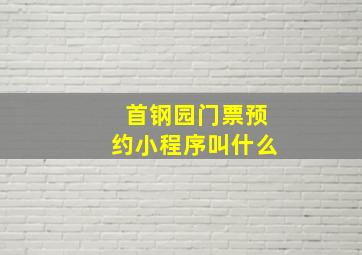 首钢园门票预约小程序叫什么