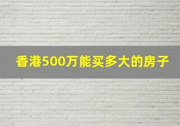 香港500万能买多大的房子