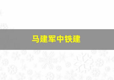 马建军中铁建