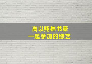 高以翔林书豪一起参加的综艺