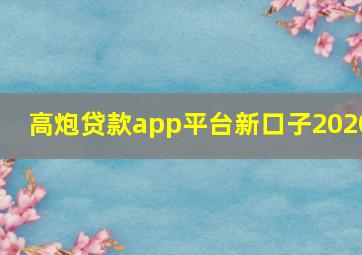 高炮贷款app平台新口子2020