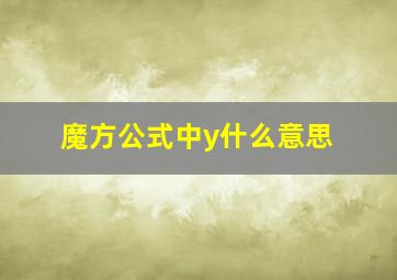 魔方公式中y什么意思