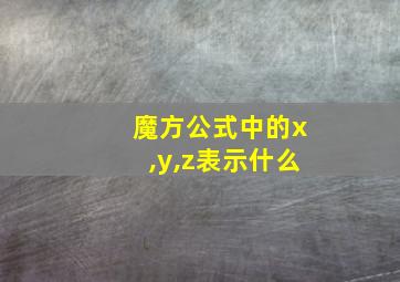 魔方公式中的x,y,z表示什么