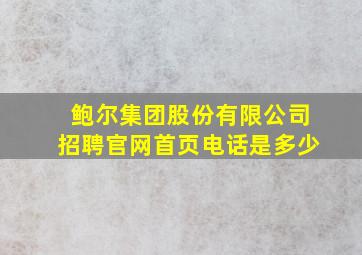 鲍尔集团股份有限公司招聘官网首页电话是多少