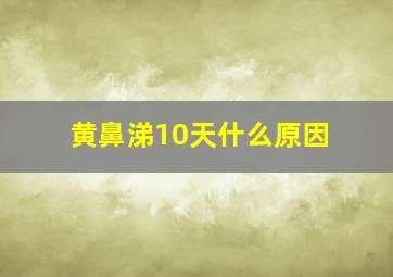 黄鼻涕10天什么原因