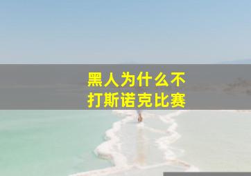 黑人为什么不打斯诺克比赛