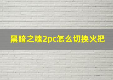 黑暗之魂2pc怎么切换火把