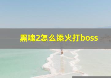 黑魂2怎么添火打boss