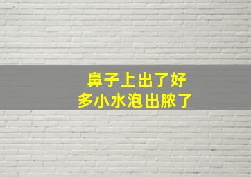 鼻子上出了好多小水泡出脓了