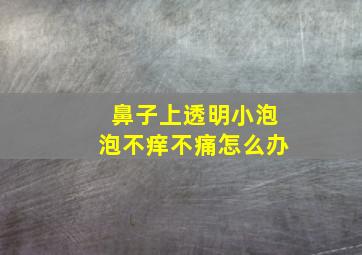 鼻子上透明小泡泡不痒不痛怎么办