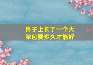 鼻子上长了一个大脓包要多久才能好