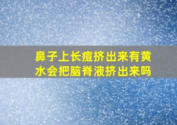 鼻子上长痘挤出来有黄水会把脑脊液挤出来吗