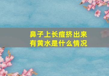 鼻子上长痘挤出来有黄水是什么情况