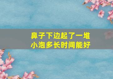 鼻子下边起了一堆小泡多长时间能好