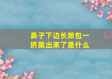 鼻子下边长脓包一挤就出来了是什么