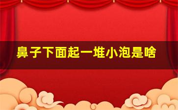 鼻子下面起一堆小泡是啥