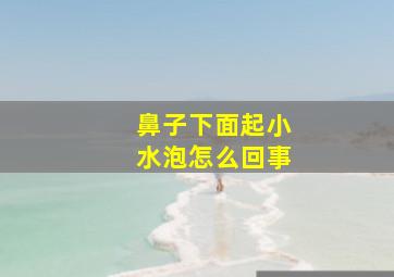 鼻子下面起小水泡怎么回事