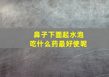 鼻子下面起水泡吃什么药最好使呢