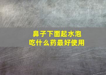 鼻子下面起水泡吃什么药最好使用