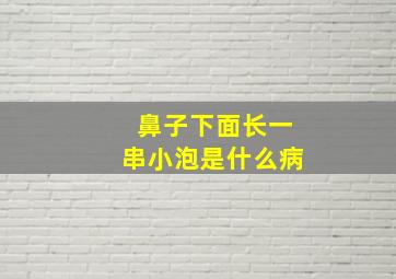 鼻子下面长一串小泡是什么病