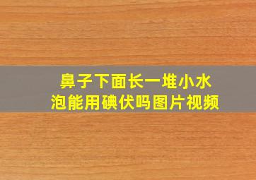 鼻子下面长一堆小水泡能用碘伏吗图片视频