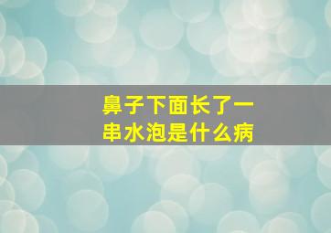 鼻子下面长了一串水泡是什么病