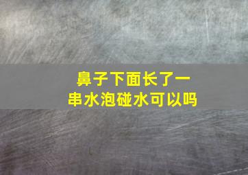 鼻子下面长了一串水泡碰水可以吗