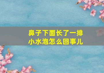 鼻子下面长了一排小水泡怎么回事儿