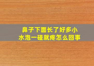 鼻子下面长了好多小水泡一碰就疼怎么回事