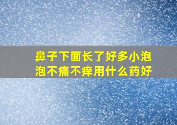 鼻子下面长了好多小泡泡不痛不痒用什么药好