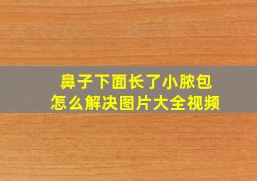 鼻子下面长了小脓包怎么解决图片大全视频