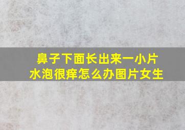 鼻子下面长出来一小片水泡很痒怎么办图片女生