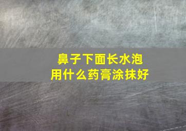 鼻子下面长水泡用什么药膏涂抹好