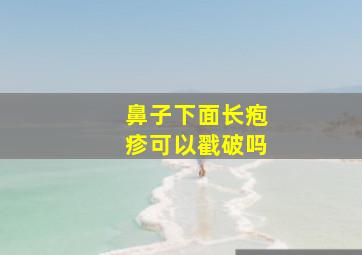 鼻子下面长疱疹可以戳破吗