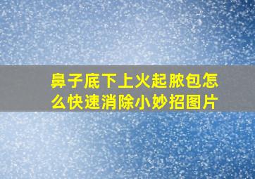 鼻子底下上火起脓包怎么快速消除小妙招图片