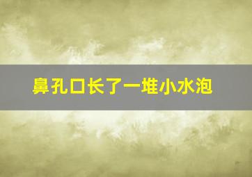 鼻孔口长了一堆小水泡